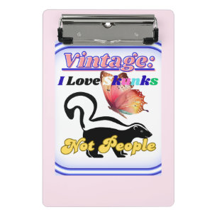 Ich liebe Skunks, nicht Menschen Mini Klemmbrett