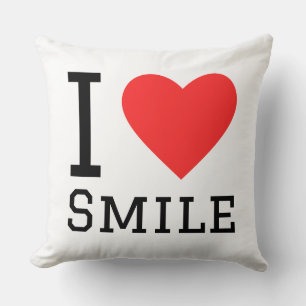 Ich liebe Smile Square Aufkleber Kissen