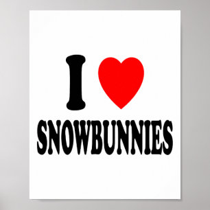 Ich liebe Snowbunnies Skifahren Snowboarden Att Poster