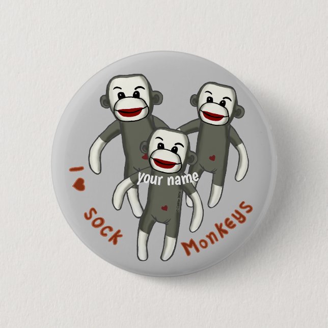Ich liebe Sockenaffen  Button (Vorderseite)