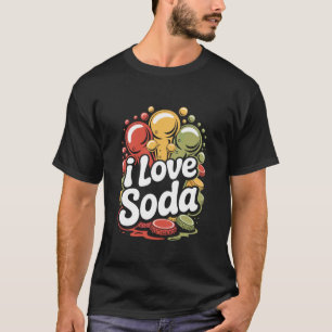 Ich liebe Soda Farbige Blasen Spaß T-Shirt
