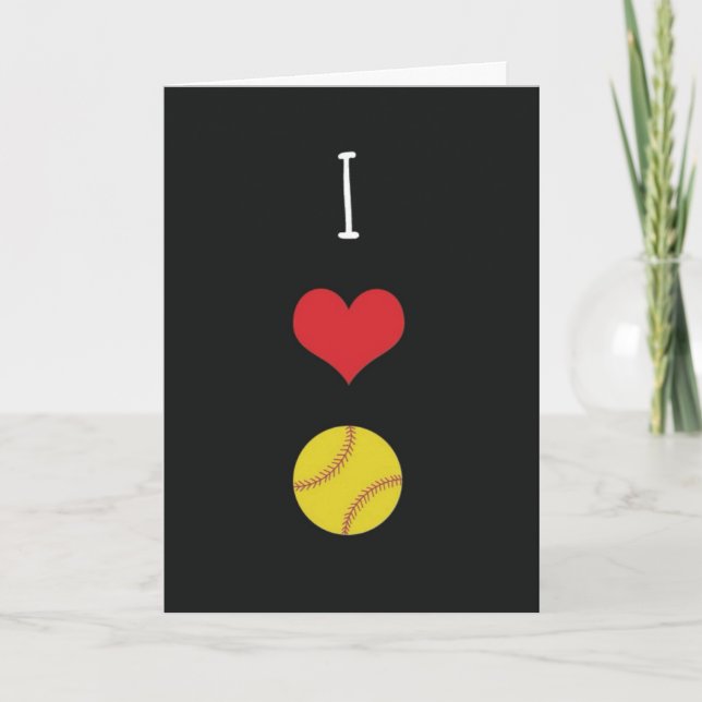 Ich liebe Softball Karte (Vorderseite)