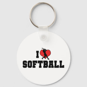 Ich liebe Softball-Schlüsselanhänger Schlüsselanhänger
