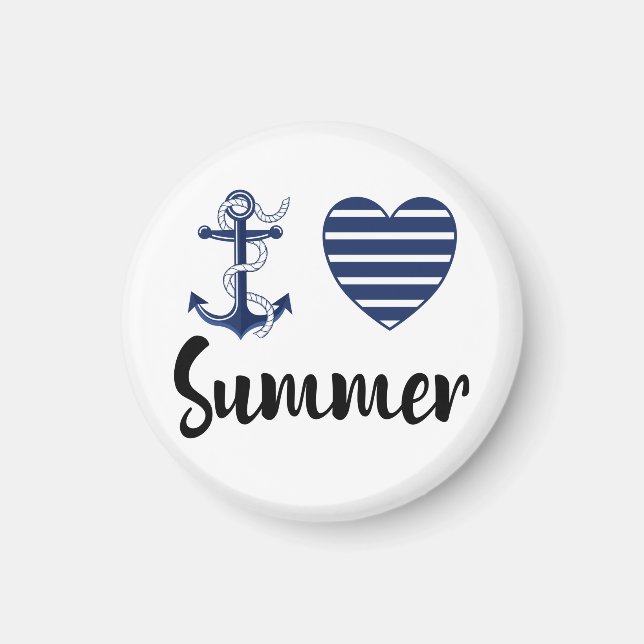 Ich Liebe Sommer, Ankern und Herz Magnet (Vorne)