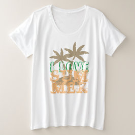 Ich Liebe Sommer bunt Sommervibes Sublimation Große Größe T-Shirt