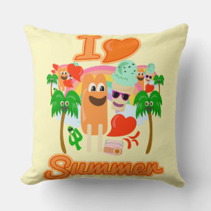 Ich liebe Sommer epische Cartoon Kawaii Style Coll Kissen