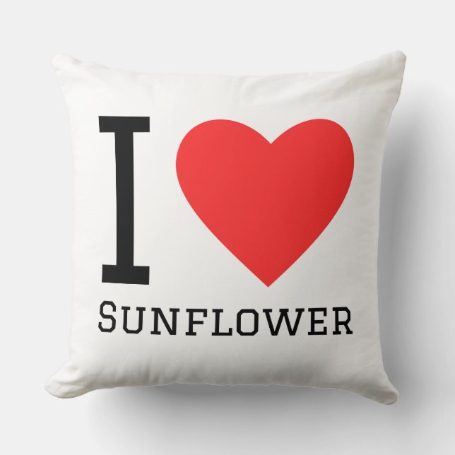 Ich liebe Sonnenblume Kissen (Vorderseite)