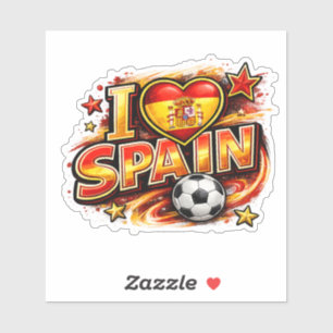 Ich liebe Spanien Fußballfan Patriotisches Span Aufkleber