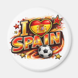 Ich liebe Spanien Fußballfan Patriotisches Span Magnet