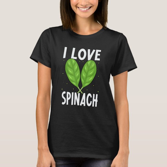 Ich liebe Spinat Vegan T-Shirt (Vorderseite)