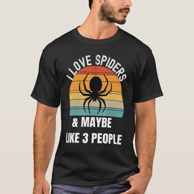 Ich Liebe Spinnen vielleicht wie 3 Personen T-Shirt (Vorderseite)