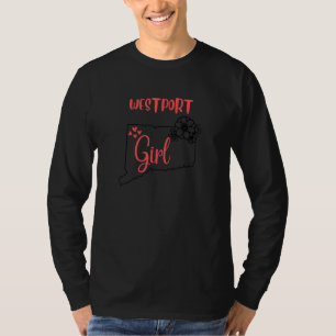 Ich liebe Staat Connecticut Blumenumriss Westpor T-Shirt