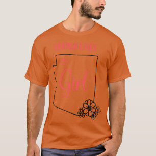Ich liebe State of Arizona Flower Outline Schneefl T-Shirt