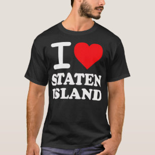 Ich liebe Staten Island rotes Herz Meme lustiger P T-Shirt