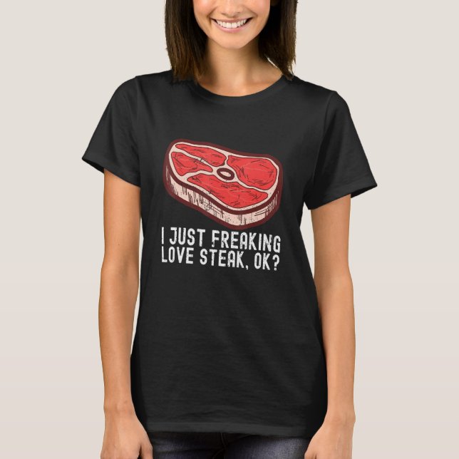 Ich Liebe Steak Roh Steak Fleisch Fleisch Rindflei T-Shirt (Vorderseite)