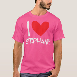 Ich liebe Stephanie Name Personalisiertes Mädchen  T-Shirt