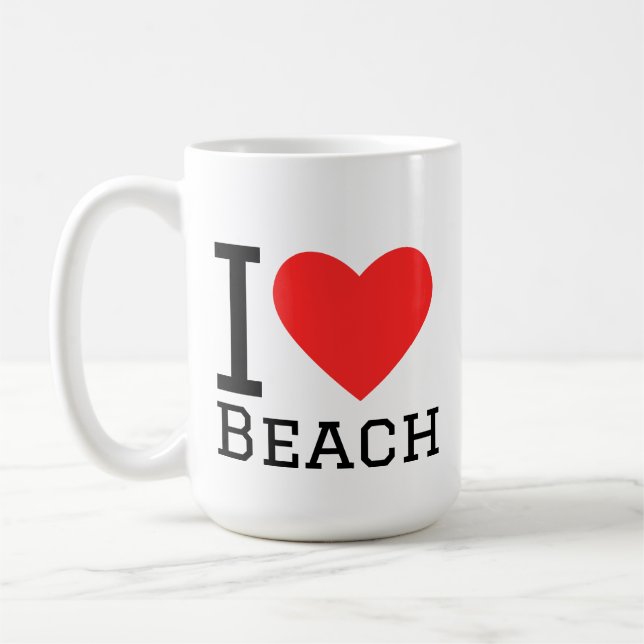 Ich liebe Strand Kaffeetasse (Links)