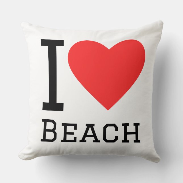 Ich liebe Strand Kissen (Vorderseite)