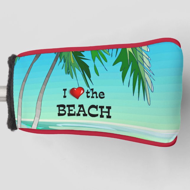 Ich Liebe Strand, Tropical Blue Golf Headcover (Vorderseite)