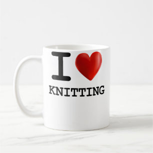 Ich liebe Stricken Herz T-Shirt Geschenk Lustiges  Kaffeetasse