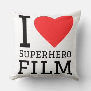 Ich liebe Superheldenfilme Kissen