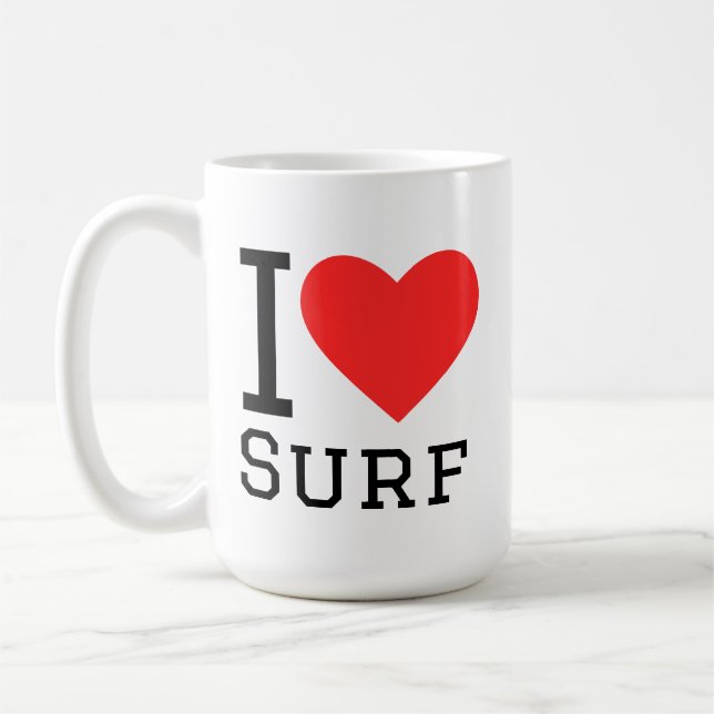 Ich liebe Surfen Kaffeetasse (Links)