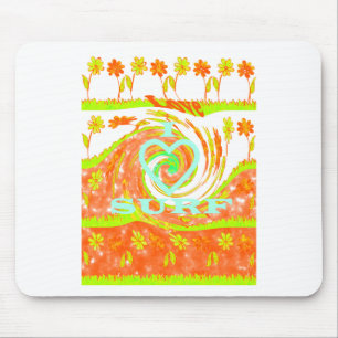 Ich liebe Surfen: Schöne Blumen mit cooler Textkun Mousepad