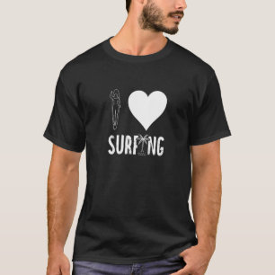 Ich liebe Surfen Surfer Surfbrett Surfer Welle T-Shirt