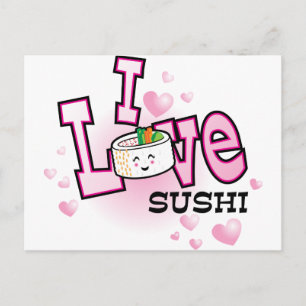 Ich Liebe Sushi Postkarte