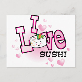 Ich Liebe Sushi Postkarte