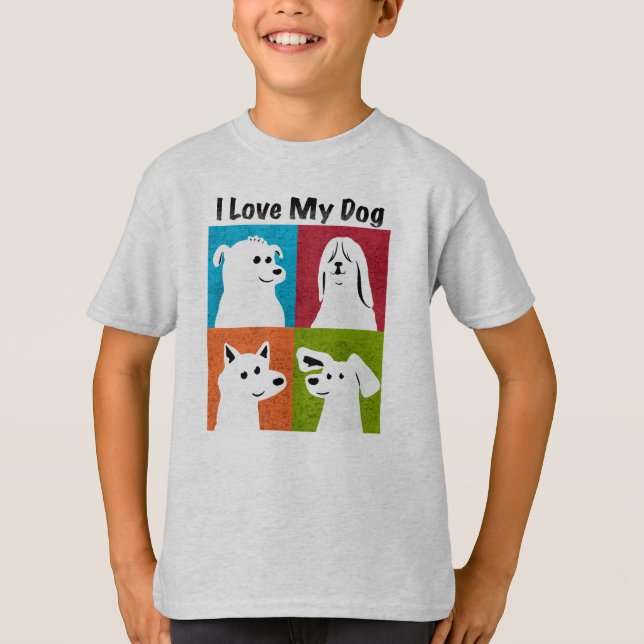 Ich liebe süße Hunde T-Shirt (Vorderseite)