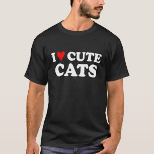 Ich liebe süße Katzen Design T-Shirt