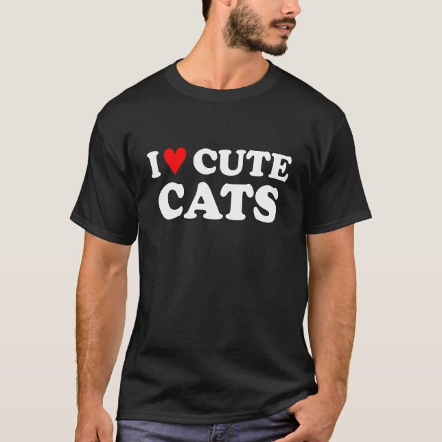 Ich liebe süße Katzen Design T-Shirt (Vorderseite)
