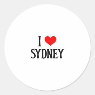 Ich liebe Sydney Ich liebe Sydney Australien Oz Re Runder Aufkleber