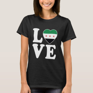 Ich liebe Syrien Flagge Karte Kostenlose syrische  T-Shirt