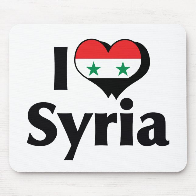 Ich liebe Syrien-Flagge Mousepad (Vorne)