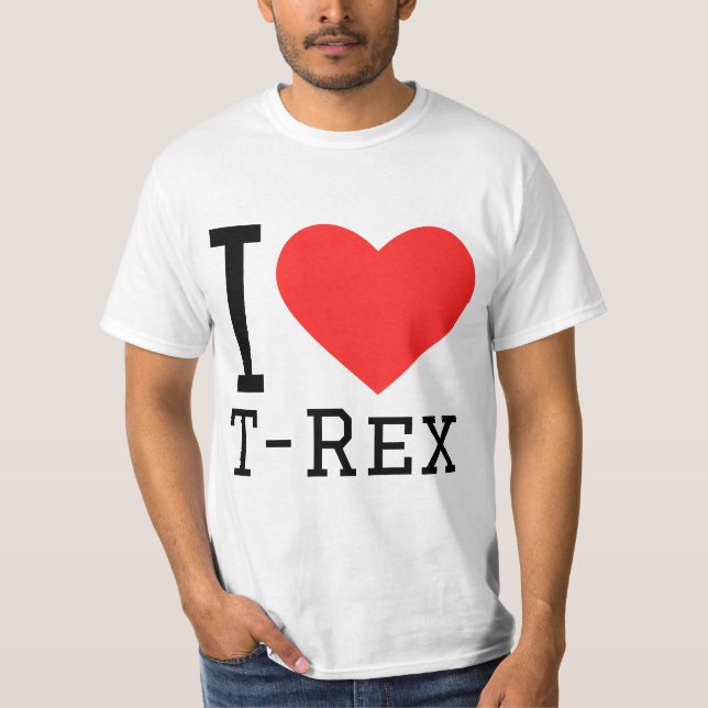 Ich liebe T Rex  T-Shirt (Vorderseite)