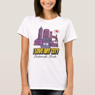 Ich Liebe T - Shirt in meiner Stadt (Licht)