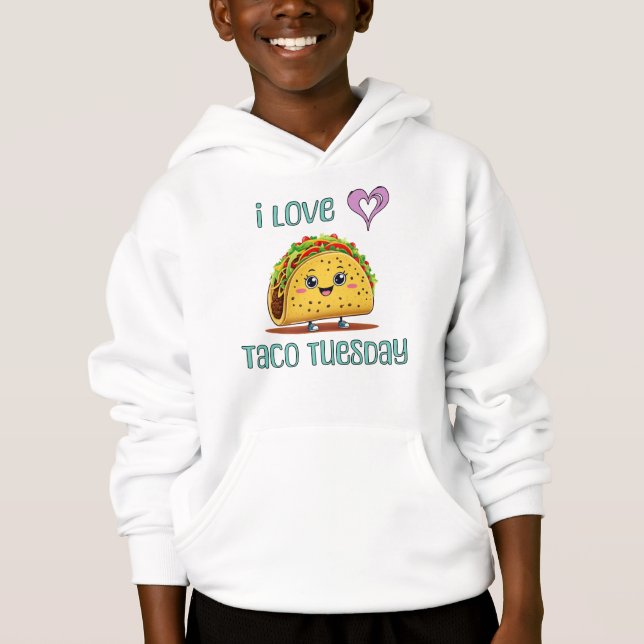 Ich liebe Taco Dienstag Hoodie (Vorderseite)
