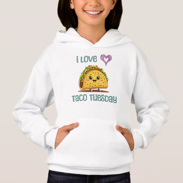 Ich liebe Taco Dienstag Hoodie (Vorderseite)