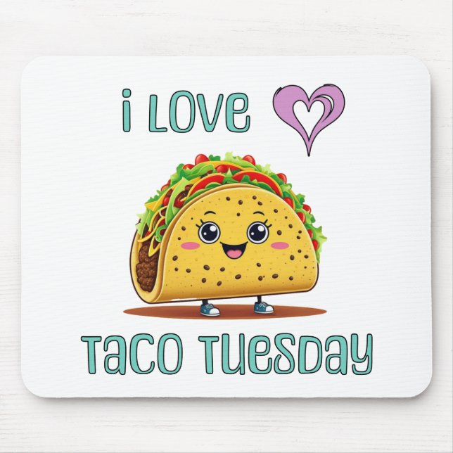 Ich liebe Taco Dienstag Mousepad (Vorne)