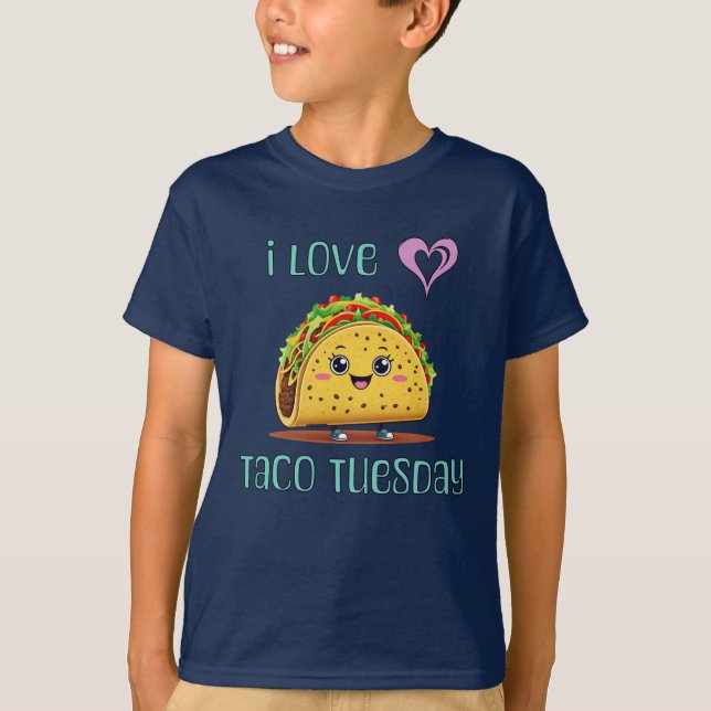 Ich liebe Taco Dienstag T-Shirt (Vorderseite)