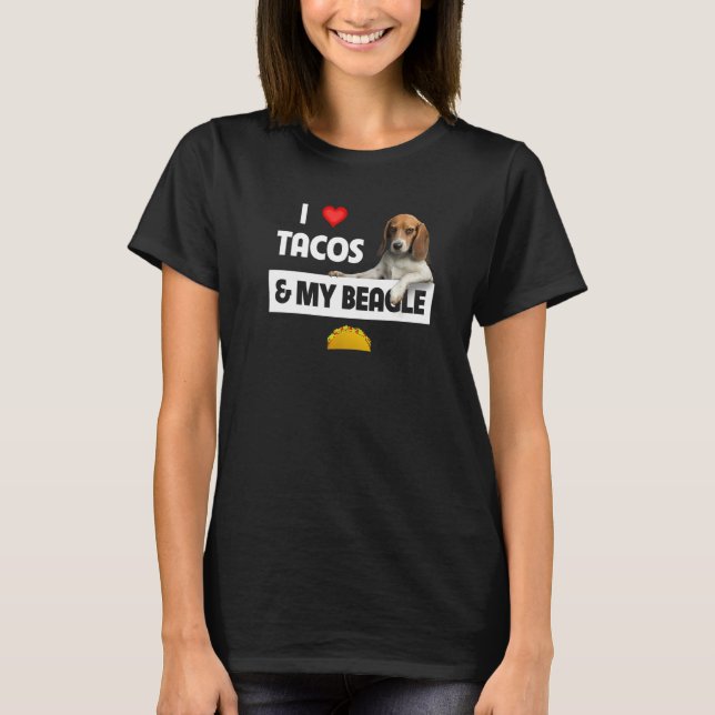 Ich Liebe Tacos und mein Beagle Jagd Hund mexikani T-Shirt (Vorderseite)