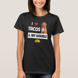Ich liebe Tacos und mein Golden Doodle-Hund mexika T-Shirt