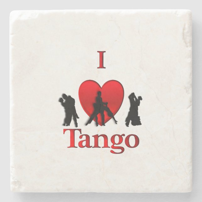 Ich liebe Tango Steinuntersetzer (Vorderseite)
