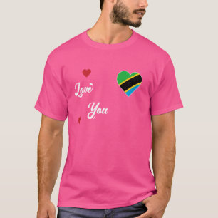 Ich liebe Tansania mit der tansanischen Flagge in T-Shirt