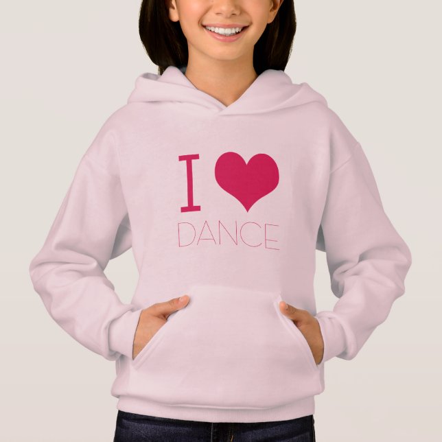 "Ich Liebe-Tanz-" Tanz-Praxis-AbnutzungHoodie Hoodie (Vorderseite)