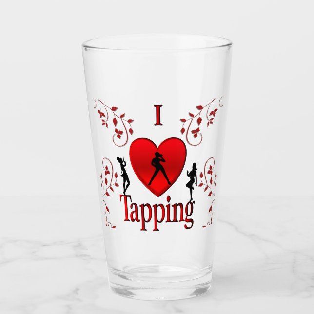 Ich liebe Tap Dance Glas (Vorderseite)