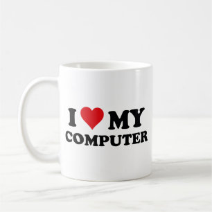 Ich Liebe Tasse von meinem Computer-Kaffee