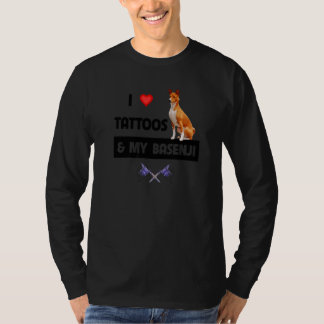 Ich Liebe Tattoos und mein Basenji Hund Tattoooed T-Shirt